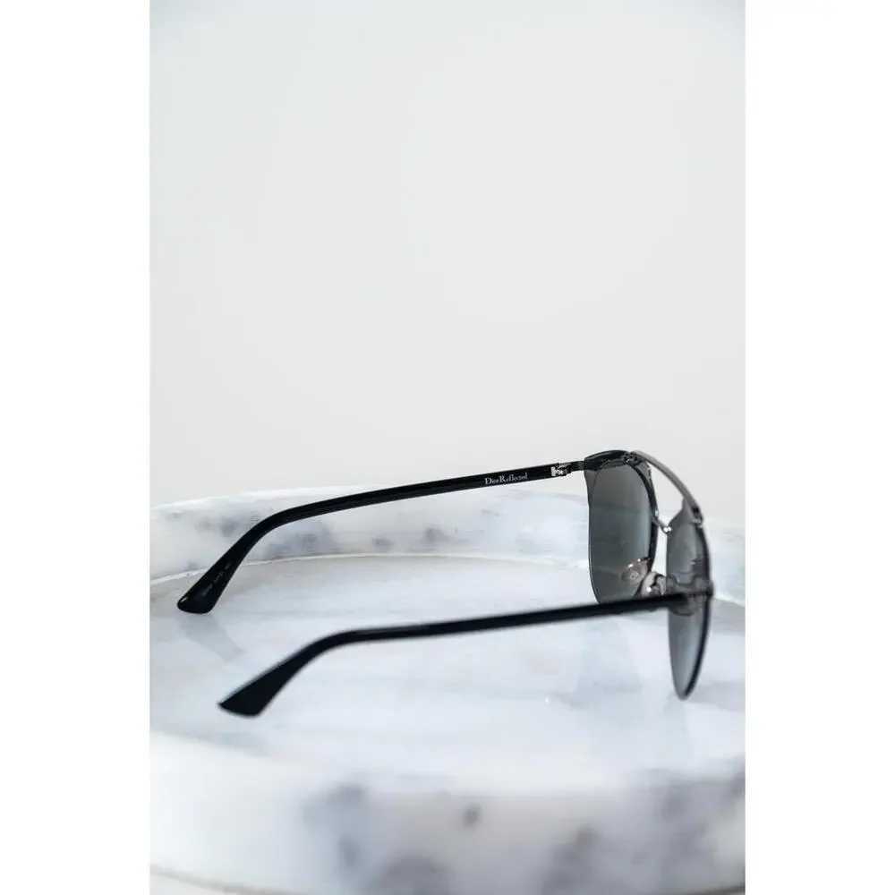 Christian Dior Black Thin Aviator Sunglasses Metal - Picture 5 of 5